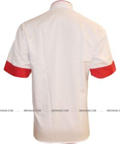 پشت لباس آشپزی شف سفید قرمز