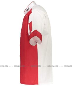 لباس آشپزی شف سفید قرمز از بغل