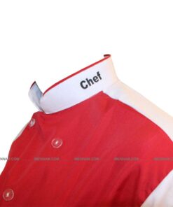 لباس آشپزی شف سفید قرمز 4