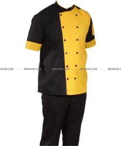لباس آشپزی شف مشکی زرد 4