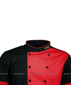 لباس آشپزی شف مشکی قرمز 3