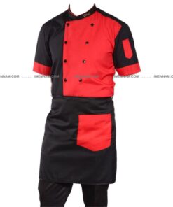لباس آشپزی شف مشکی قرمز 5