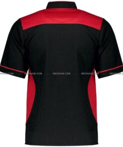 لباس آشپزی شاهین 11 لباس آشپزی شاهین مشکی قرمز از پشت