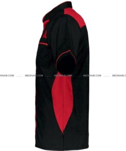 لباس آشپزی شاهین 13 لباس آشپزی شاهین مشکی قرمز از بغل