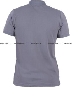 تیشرت جودون یقه دار طوسی از پشت