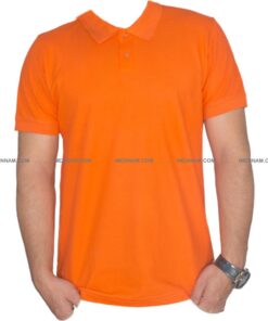 تیشرت جودون یقه دار نارنجی از جلو