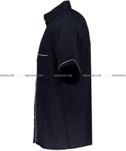 لباس آشپزی سه دکمه سرمه ای از بغل