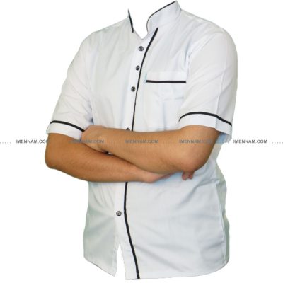 خانه 20 لباس آشپزی سه دکمه سفید از چپ