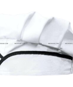 کلاه آشپزی قارچی سفید نوار مشکی از بغل