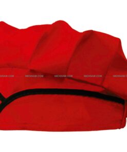 کلاه آشپزی قارچی قرمز نوار مشکی از بغل