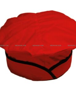 کلاه آشپزی قارچی قرمز نوار مشکی