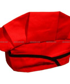 کلاه آشپزی قارچی قرمز نوار مشکی از جلو