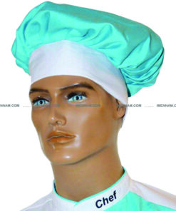 کلاه شف 13 کلاه شف سفید فیروزه ای بر سر مانکن