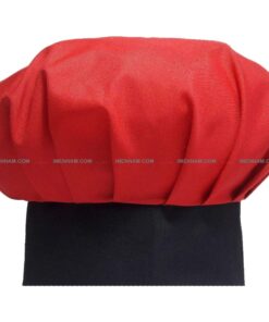 کلاه شف مشکی قرمز از بغل