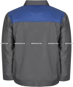 کاپشن لباس کار ایران خودرویی طوسی از پشت