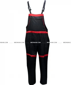 لباس کار دوبنده مشکی قرمز از جلو