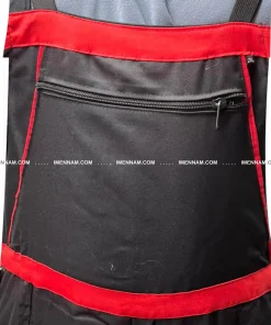 جیب جلو لباس کار دوبنده مشکی قرمز