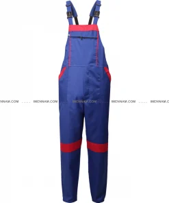 لباس کار دوبنده آبی قرمز از جلو