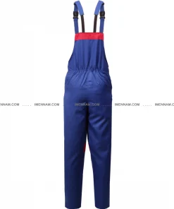 لباس کار دوبنده آبی قرمز از پشت