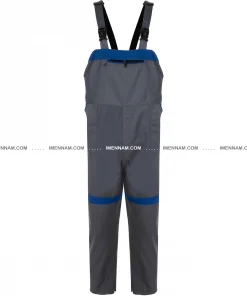 لباس کار دوبنده طوسی آبی از جلو