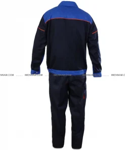 ست لباس کار بوفالو سرمه‌‌ای آبی از پشت