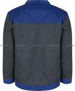 کاپشن لباس کار بوفالو طوسی ‌آبی از پشت