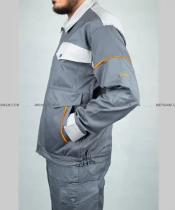 ست لباس کار بوفالو طوسی استخوانی از بغل