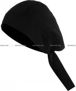 دستمال سر آشپزی مشکی از جلو