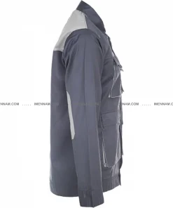 کاپشن لباس کار ست ورک طوسی استخوانی از بغل