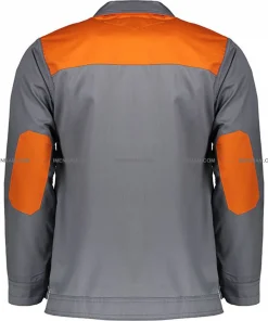 کاپشن لباس کار ست ورک استخوانی نارنجی از پشت