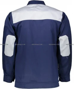 کاپشن لباس کار ست ورک آبی نفتی استخوانی از پشت