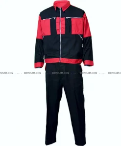 ست لباس کار سیلوری مشکی قرمز از جلو