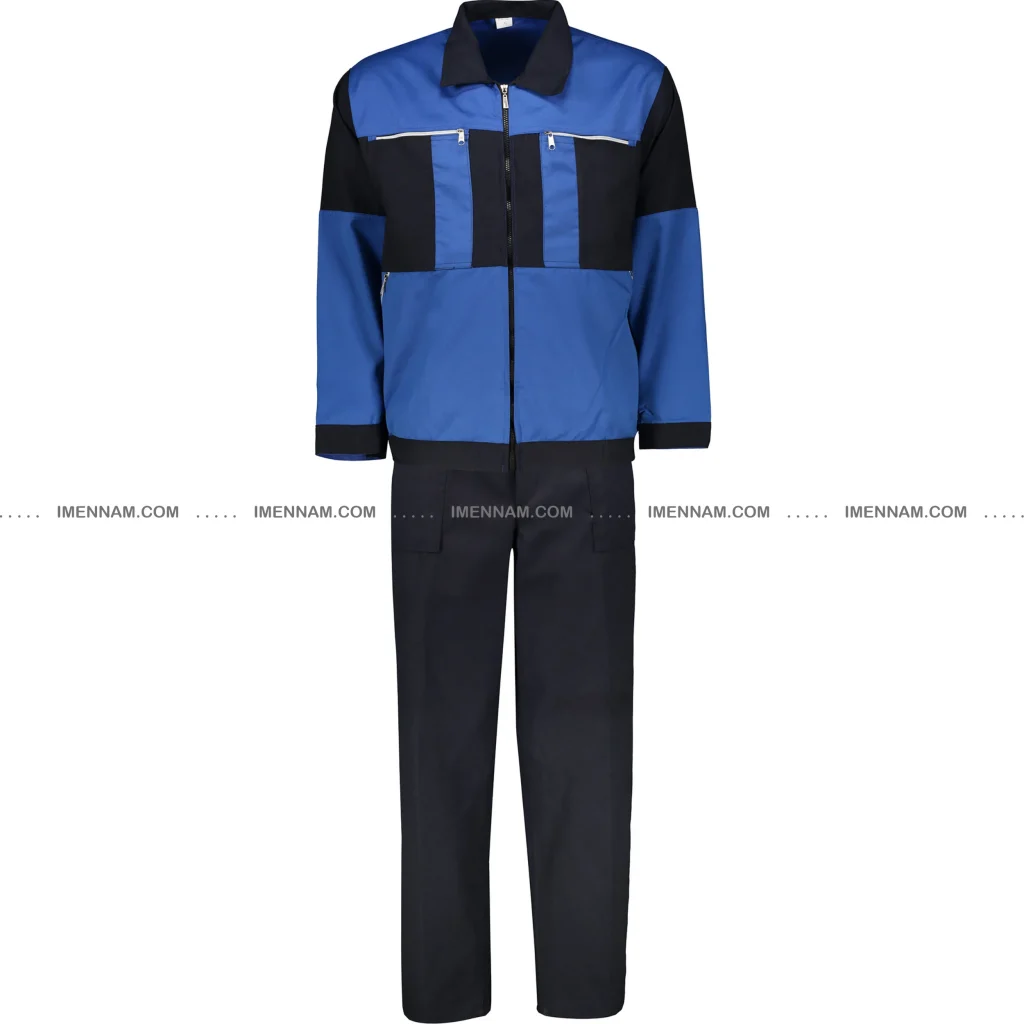 ست لباس کار سیلوری سرمه‌ای آبی از جلو