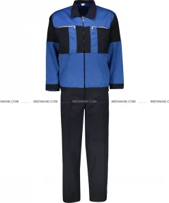 ست لباس کار سیلوری سرمه‌ای آبی از جلو