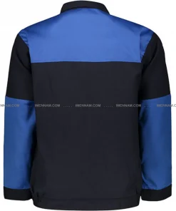 کاپشن لباس کار سیلوری سرمه‌ای آبی از پشت