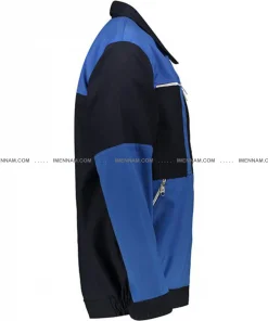 کاپشن لباس کار سیلوری سرمه‌ای آبی از بغل