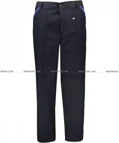 شلوار لباس کار سیلوری سرمه‌ای آبی از جلو