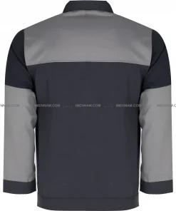 کاپشن لباس کار سیلوری طوسی استخوانی از پشت