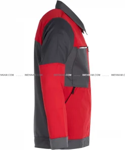 کاپشن لباس کار سیلوری طوسی قرمز از بغل