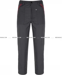 شلوار لباس کار سیلوری طوسی قرمز از جلو