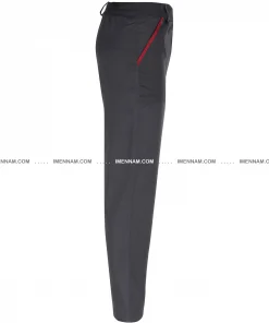 شلوار لباس کار سیلوری طوسی قرمز از بغل